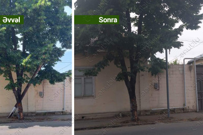 Koroğlu küçəsindəki qəzalı dirək yenisi ilə əvəz olunub