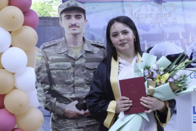 Şəhid Vüsal Kazımovun həyat yoldaşı bu il LDU-dan məzun oldu