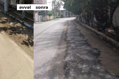 Lənkəranda bir müddət öncə qazılmış yol asfaltlanıb