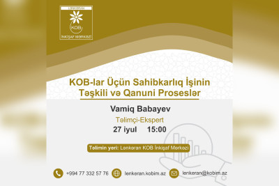 Lənkəranda “KOB-lar üçün mühasibatlıq” mövzusunda ödənişsiz təlim keçiriləcək