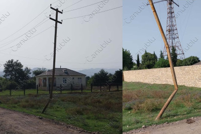 Astarada qəzalı dirək aşmaq üzrədir
