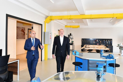 İlham Əliyev Cəlilabad Dövlət Peşə Təhsil Mərkəzinin açılışında iştirak edib