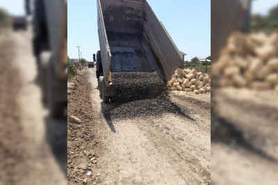 Cəlilabadın Üçtəpə kəndinin kənddaxili yollarının təmiri davam etdirilir