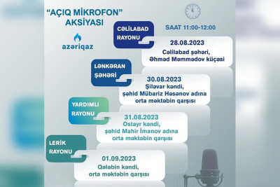 Cənub bölgəsində “Açıq mikrofon” aksiyası keçiriləcək