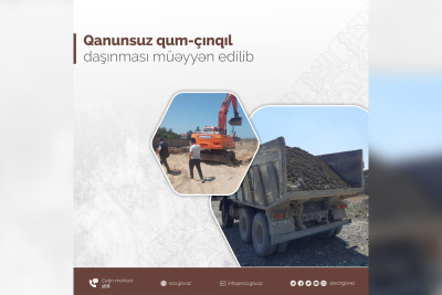 Lənkəranda qanunsuz qum-çınqıl daşınması müəyyən edilib