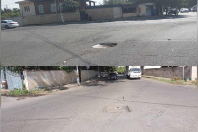 Lənkəranda yoldakı çuxur qəzalara səbəb olur