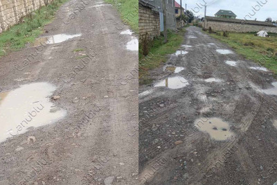 Lənkəranın Digah kəndinin yollarında gölməçələr əmələ gəlib