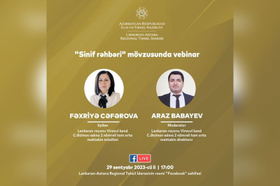 "Sinif rəhbəri" mövzusunda vebinar keçiriləcək