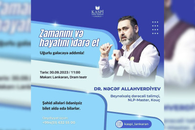 Lənkəranda “Zamanını və həyatını idarə et” adlı treninq keçiriləcək