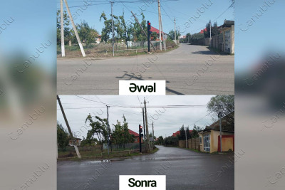 Lənkəranın Velədi kəndində yerləşən rabitə dirəyi təmir olunub