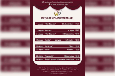 Lənkəran Dövlət Dram Teatrının oktyabr repertuarı