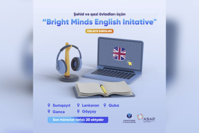 Lənkəranda şəhid və qazi övladları üçün onlayn ingilis dərslərinə qeydiyyat başlayıb