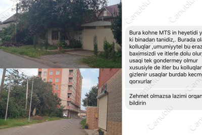 Lənkəranda köhnə MTS-nin binalarının həyəti baxımsız vəziyyətdədir