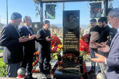 Şəhid Sənan Ağazadənin anım günündə məzarı ziyarət olunub