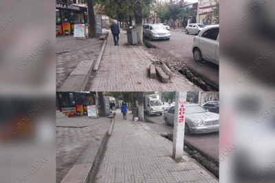 Lənkəranın mərkəzindəki bordürlər bərpa olunub