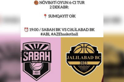 Bu şənbə “Cəlilabad” BK “Sabah” BK ilə qarşılaşacaq