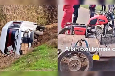 Masallıda avtobus motosikletlə toqquşub