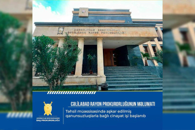 Cəlilabadın kənd məktəbində aşkarlanmış qanunsuzluqlarla bağlı cinayət işi başlanıb