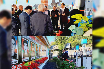 Taleh Qaraşov şəhid Qalib Nurizadənin məzarını ziyarət edib