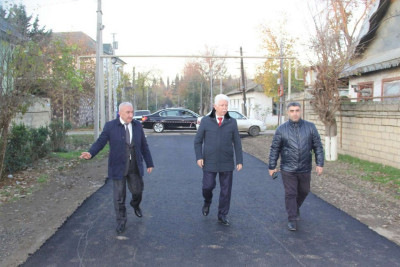 Rafiq Cəlilov Cəlilabadda aparılan asfaltlanma işləri ilə tanış olub