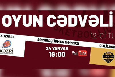 Sabah “Cəlilabad” BK “Xəzri” BK ilə üz-üzə gələcək