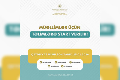 Müəllimlər üçün təlimlər olacaq