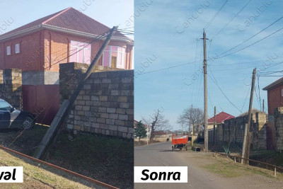 Artupa kəndində yerləşən işıq dirəyi bərpa edilib