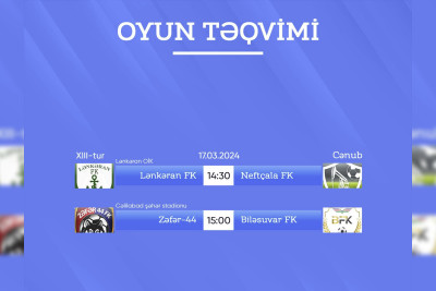Region Liqasının Cənub zonası üzrə 13-cü tur oyunlarının təqvimi açıqlanıb