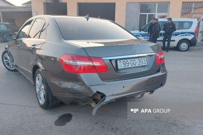 Masallıda qəza: iki “Mercedes” markalı avtomobil toqquşub