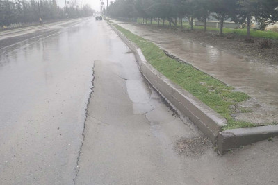 Cəlilabadın mərkəzi prospektində yenidən çökmələr əmələ gəlib