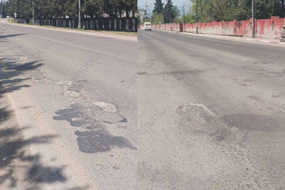 Bu yolda əmələ gələn çuxurlar qəza şəraiti yaradır