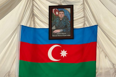 Şəhid mayor Baxış Baxışlı ilə vida mərasimi baş tutur