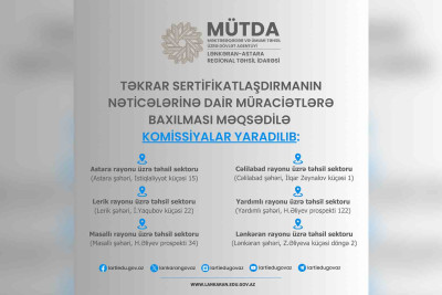 Cənub üzrə sertifikatlaşdırma ilə bağlı komissiyalar yaradılıb