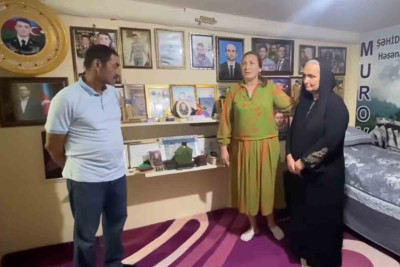 Şəhid Həsənağa Abdullazadənin valideynləri ziyarət olunublar