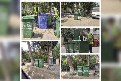 Cəlilabadda köhnə tullantı qabları yeniləri ilə əvəz olunub