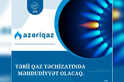 Cənub bölgəsinin bəzi ərazilərində qazın verilişində fasilələr yaranacaq