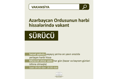 Azərbaycan Ordusuna sürücülər axtarılır