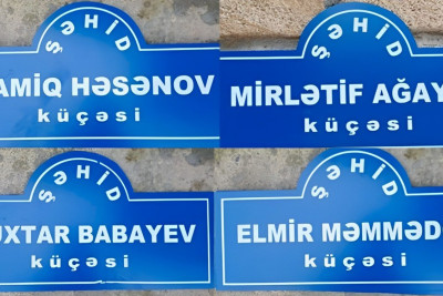 Göytəpədə şəhid adları verilən küçələrə lövhələr vurulub