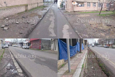 Lənkəranda piyadalar üçün ölüm saçan küçə - VİDEO