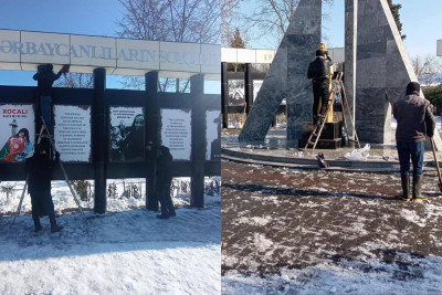 Lənkərana yağan qarın təmizlənməsi işləri davam etdirilir 