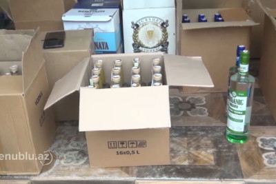 Biləsuvarda saxtalaşdırılmış spirtli içkilər aşkarlanıb