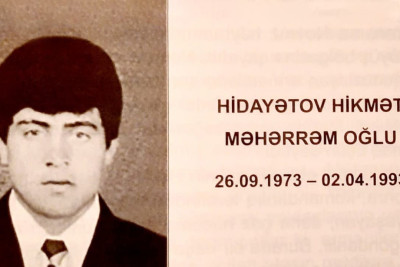 Birinci Qarabağ müharibəsində itkin düşən Hikmət Hidayətovun anım günüdür