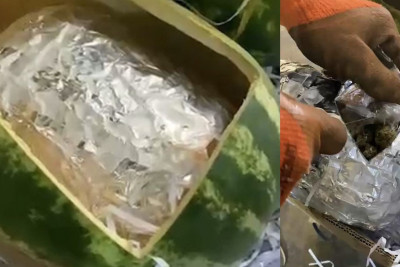 Qarpızın içərisində gizlədilən 63 kiloqramdan artıq narkotik aşkar edilib