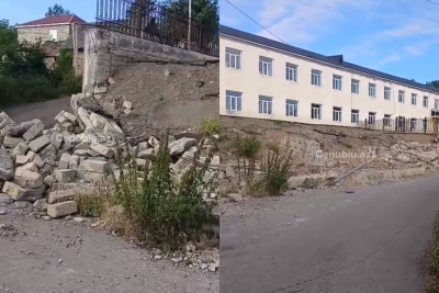 Lerikdə məktəb hasarı bir ildir bərpa olunmur