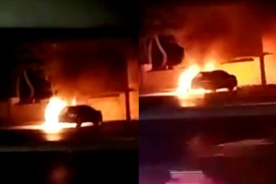 Lənkəranda avtomobil alışıb