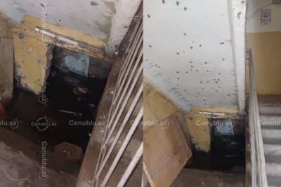 Lənkəranda binanın zirzəmisi baxımsız vəziyyətdədir