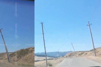 Cəlilabadın Albalan kəndində qəzalı işıq dirəyi