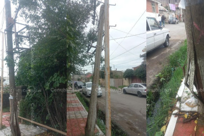 Lənkəranda qəzalı dirək aşmaq üzrədir