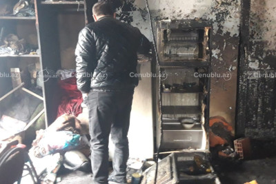 Biləsuvarda mənzil yanıb