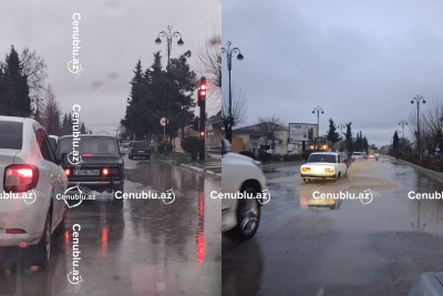 Biləsuvarda kanalizasiya problemi: Küçələr su altında qalır